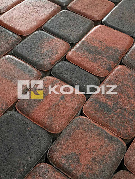 Тротуарная плитка Колдиз Старый город Оникс Колор микс Красная
